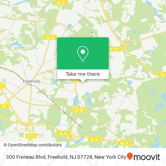 Mapa de 300 Freneau Blvd, Freehold, NJ 07728