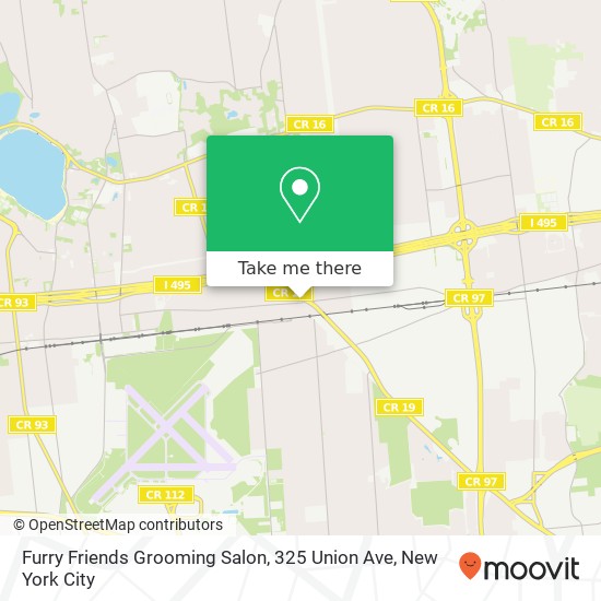 Mapa de Furry Friends Grooming Salon, 325 Union Ave