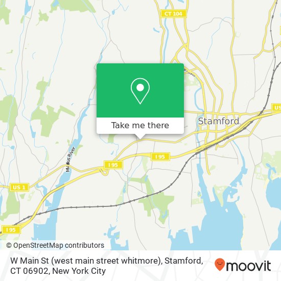 Mapa de W Main St (west main street whitmore), Stamford, CT 06902