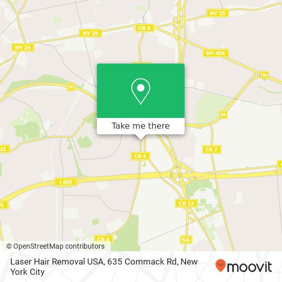 Mapa de Laser Hair Removal USA, 635 Commack Rd