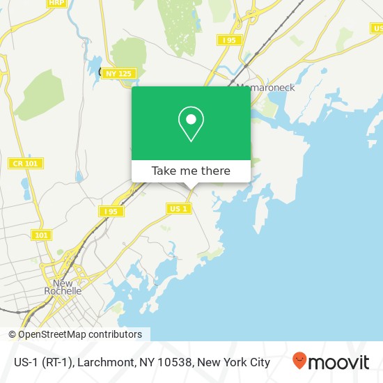 Mapa de US-1 (RT-1), Larchmont, NY 10538