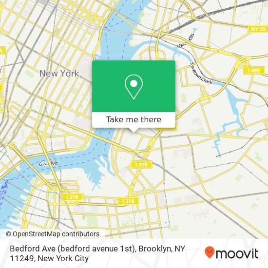 Bedford Ave (bedford avenue 1st), Brooklyn, NY 11249 map