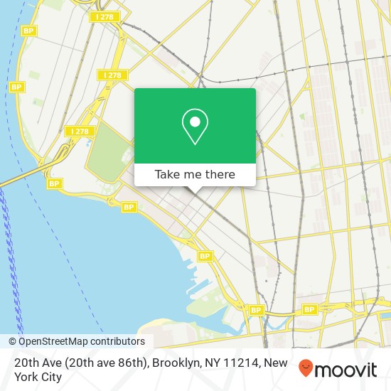 Mapa de 20th Ave (20th ave 86th), Brooklyn, NY 11214