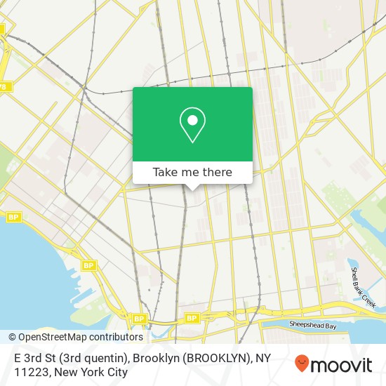 E 3rd St (3rd quentin), Brooklyn (BROOKLYN), NY 11223 map