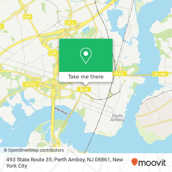 Mapa de 493 State Route 35, Perth Amboy, NJ 08861
