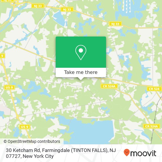 Mapa de 30 Ketcham Rd, Farmingdale (TINTON FALLS), NJ 07727
