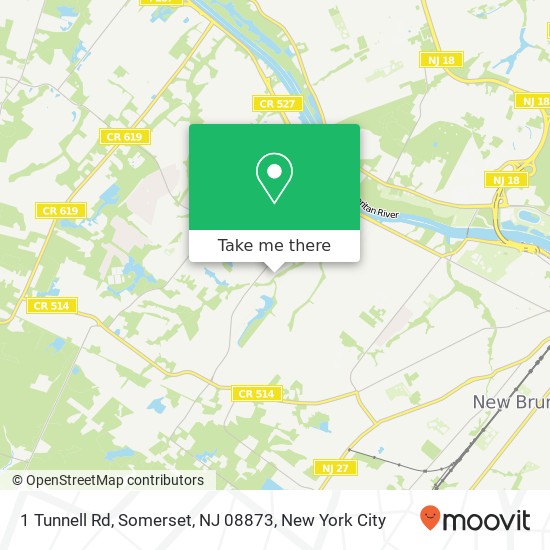 Mapa de 1 Tunnell Rd, Somerset, NJ 08873