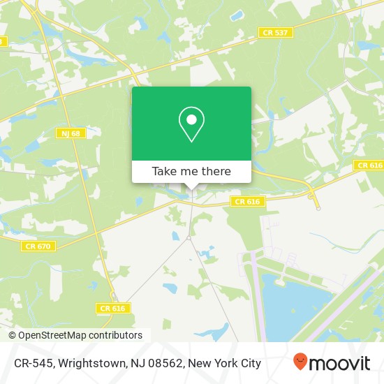Mapa de CR-545, Wrightstown, NJ 08562