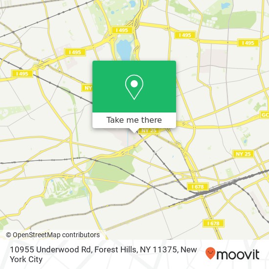 10955 Underwood Rd, Forest Hills, NY 11375 map