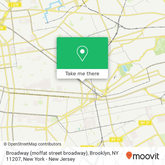 Mapa de Broadway (moffat street broadway), Brooklyn, NY 11207