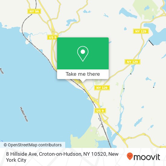 Mapa de 8 Hillside Ave, Croton-on-Hudson, NY 10520