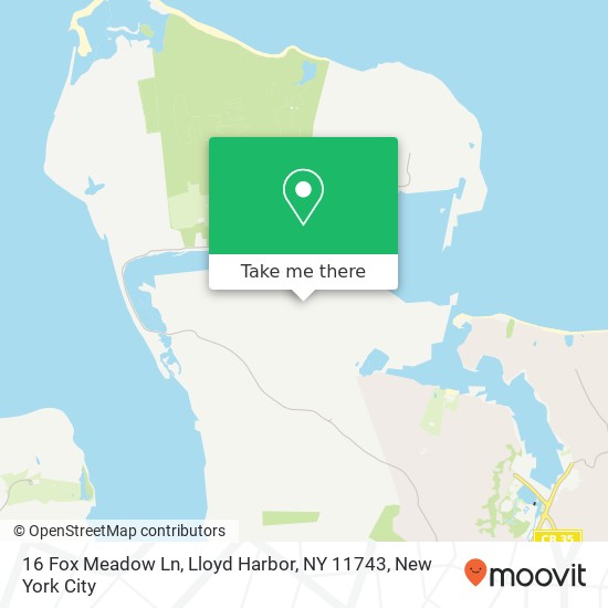 Mapa de 16 Fox Meadow Ln, Lloyd Harbor, NY 11743