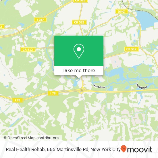 Real Health Rehab, 665 Martinsville Rd map