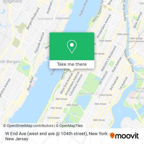 Mapa de W End Ave (west end ave @ 104th street)