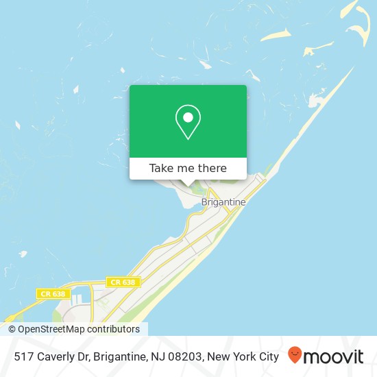 Mapa de 517 Caverly Dr, Brigantine, NJ 08203