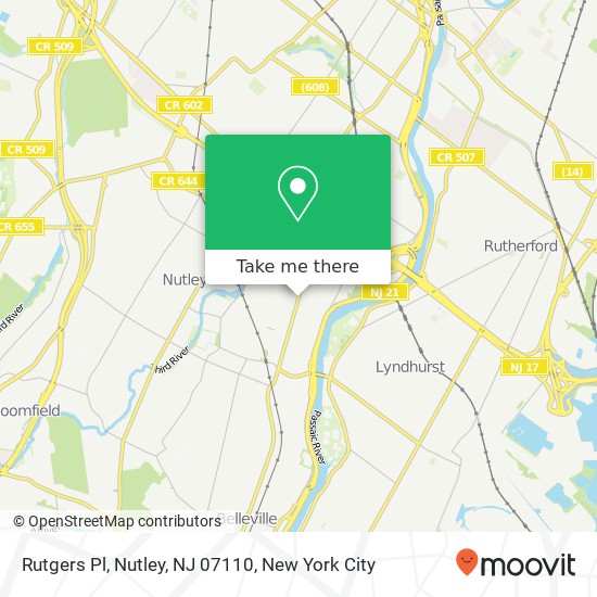 Mapa de Rutgers Pl, Nutley, NJ 07110