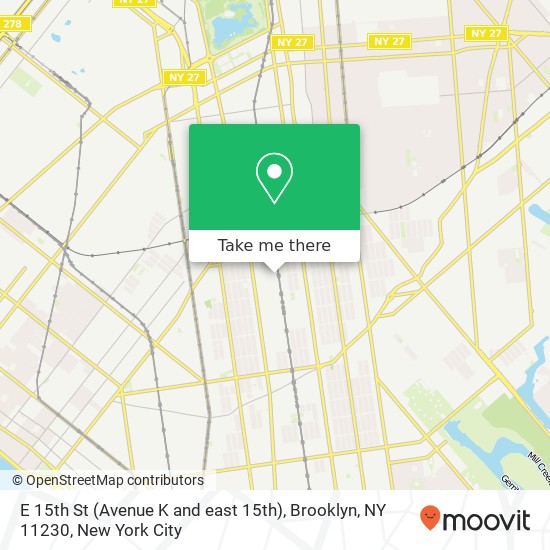 Mapa de E 15th St (Avenue K and east 15th), Brooklyn, NY 11230