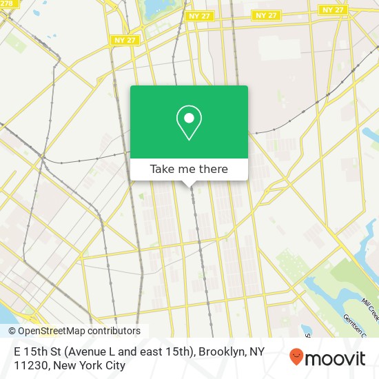 Mapa de E 15th St (Avenue L and east 15th), Brooklyn, NY 11230