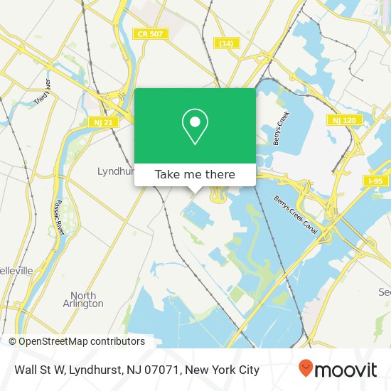 Mapa de Wall St W, Lyndhurst, NJ 07071