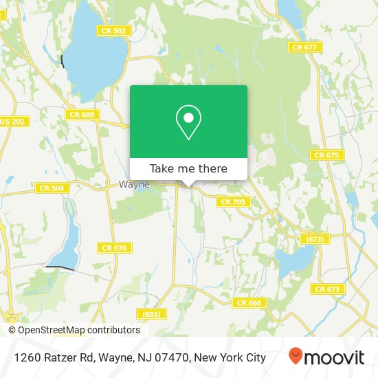 Mapa de 1260 Ratzer Rd, Wayne, NJ 07470