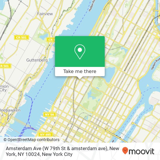 Mapa de Amsterdam Ave (W 79th St & amsterdam ave), New York, NY 10024