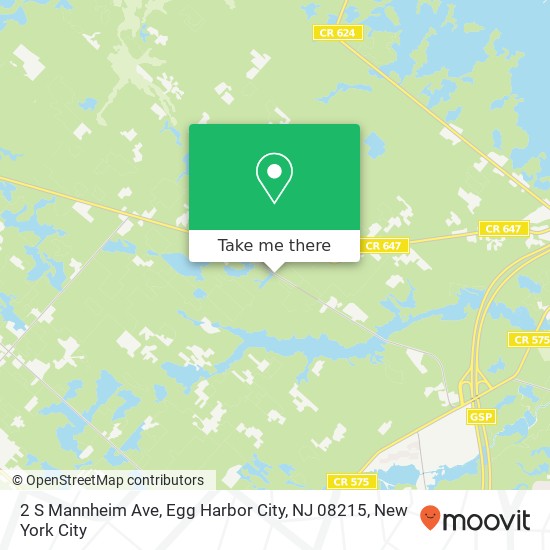 Mapa de 2 S Mannheim Ave, Egg Harbor City, NJ 08215