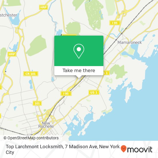 Mapa de Top Larchmont Locksmith, 7 Madison Ave