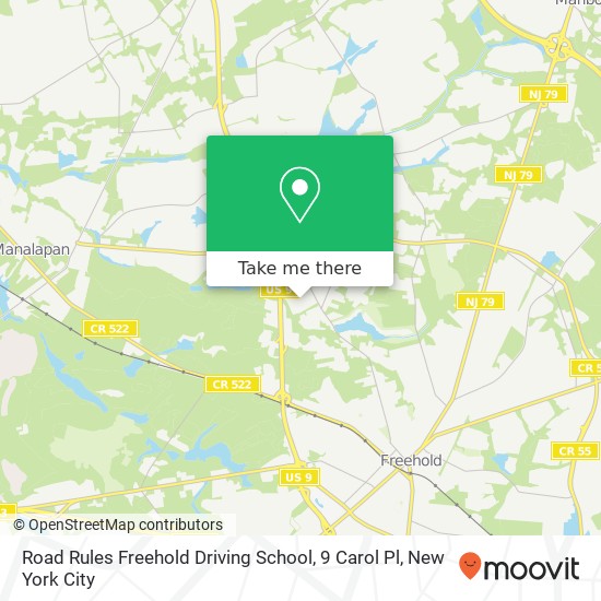 Mapa de Road Rules Freehold Driving School, 9 Carol Pl