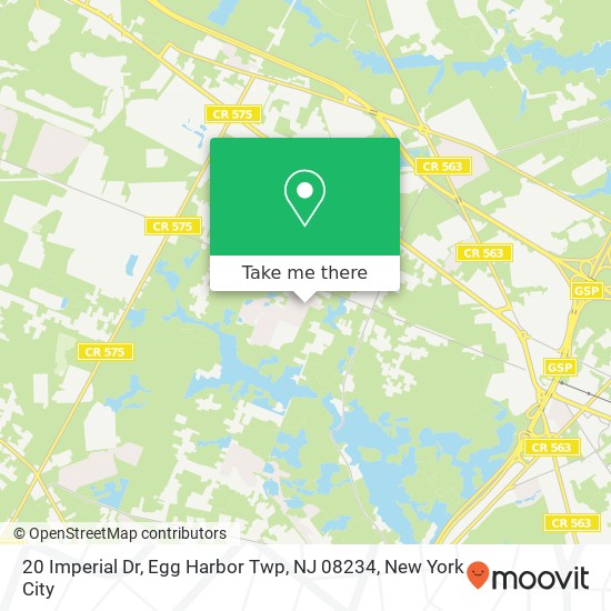 Mapa de 20 Imperial Dr, Egg Harbor Twp, NJ 08234