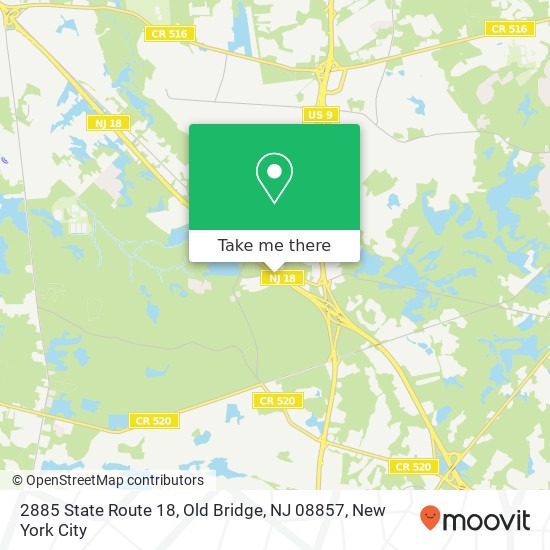 Mapa de 2885 State Route 18, Old Bridge, NJ 08857