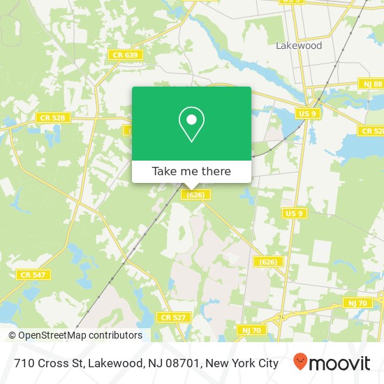Mapa de 710 Cross St, Lakewood, NJ 08701