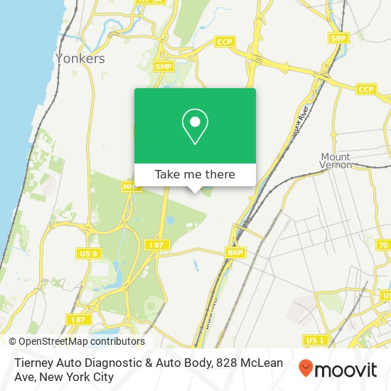 Mapa de Tierney Auto Diagnostic & Auto Body, 828 McLean Ave