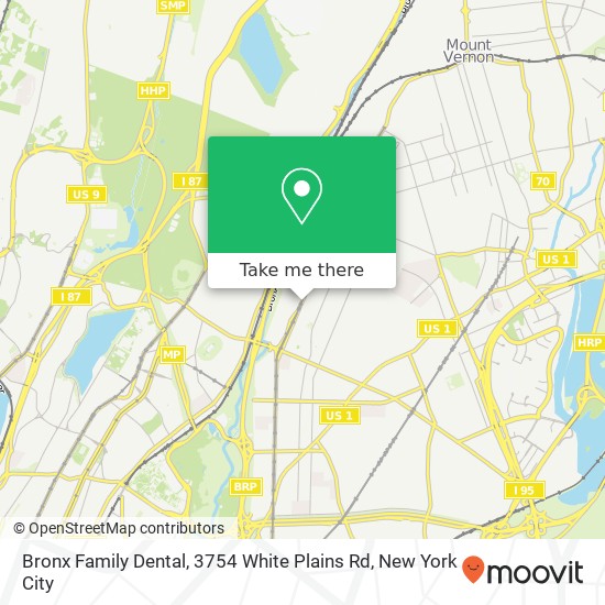 Mapa de Bronx Family Dental, 3754 White Plains Rd