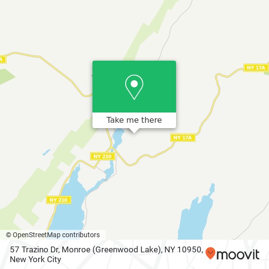 Mapa de 57 Trazino Dr, Monroe (Greenwood Lake), NY 10950