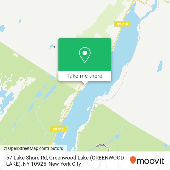 Mapa de 57 Lake Shore Rd, Greenwood Lake (GREENWOOD LAKE), NY 10925