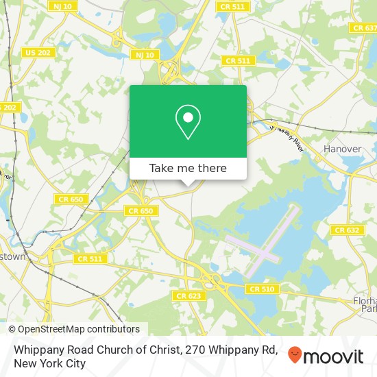 Mapa de Whippany Road Church of Christ, 270 Whippany Rd