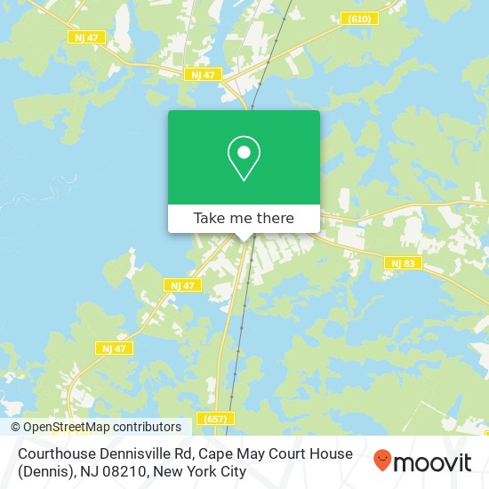 Mapa de Courthouse Dennisville Rd, Cape May Court House (Dennis), NJ 08210