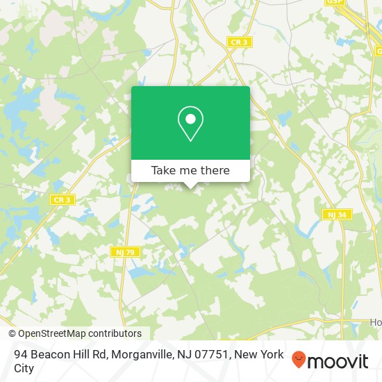 Mapa de 94 Beacon Hill Rd, Morganville, NJ 07751