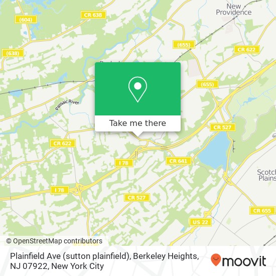 Plainfield Ave (sutton plainfield), Berkeley Heights, NJ 07922 map