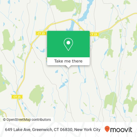 Mapa de 649 Lake Ave, Greenwich, CT 06830