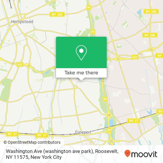Mapa de Washington Ave (washington ave park), Roosevelt, NY 11575