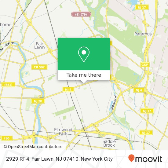 Mapa de 2929 RT-4, Fair Lawn, NJ 07410