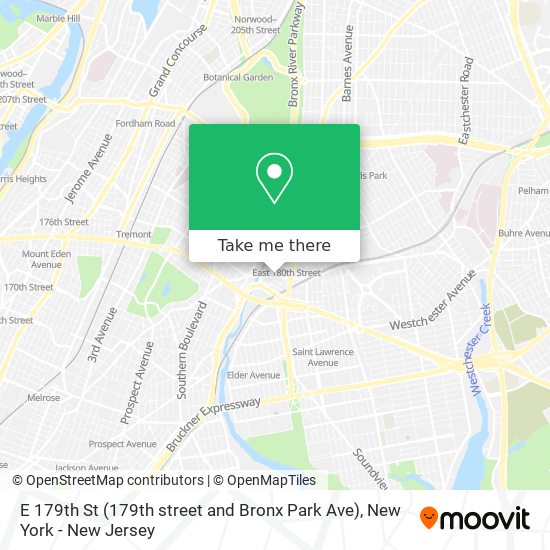 E 179th St (179th street and Bronx Park Ave) map