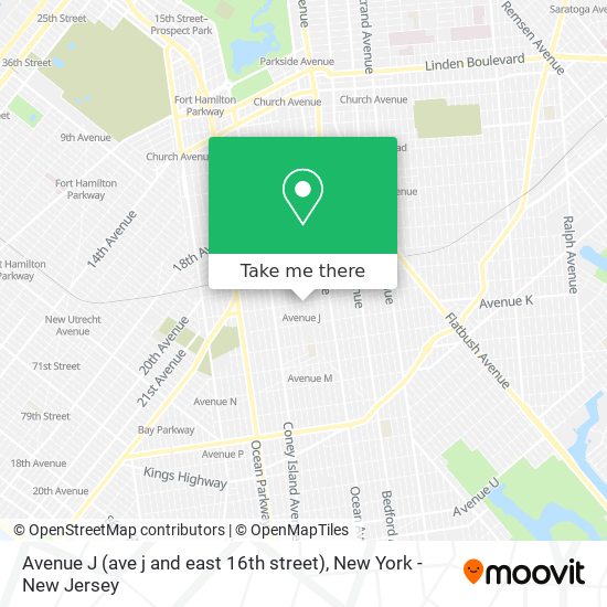 Mapa de Avenue J (ave j and east 16th street)