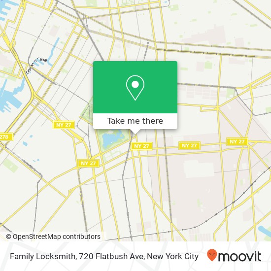 Mapa de Family Locksmith, 720 Flatbush Ave