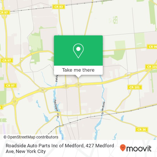 Mapa de Roadside Auto Parts Inc of Medford, 427 Medford Ave