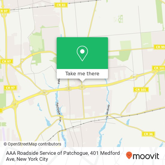 AAA Roadside Service of Patchogue, 401 Medford Ave map