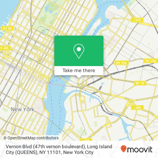 Mapa de Vernon Blvd (47th vernon boulevard), Long Island City (QUEENS), NY 11101