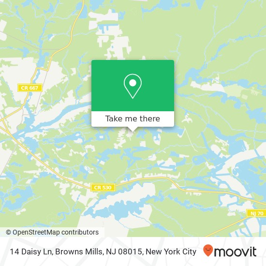 Mapa de 14 Daisy Ln, Browns Mills, NJ 08015