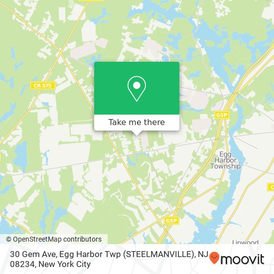 30 Gem Ave, Egg Harbor Twp (STEELMANVILLE), NJ 08234 map
